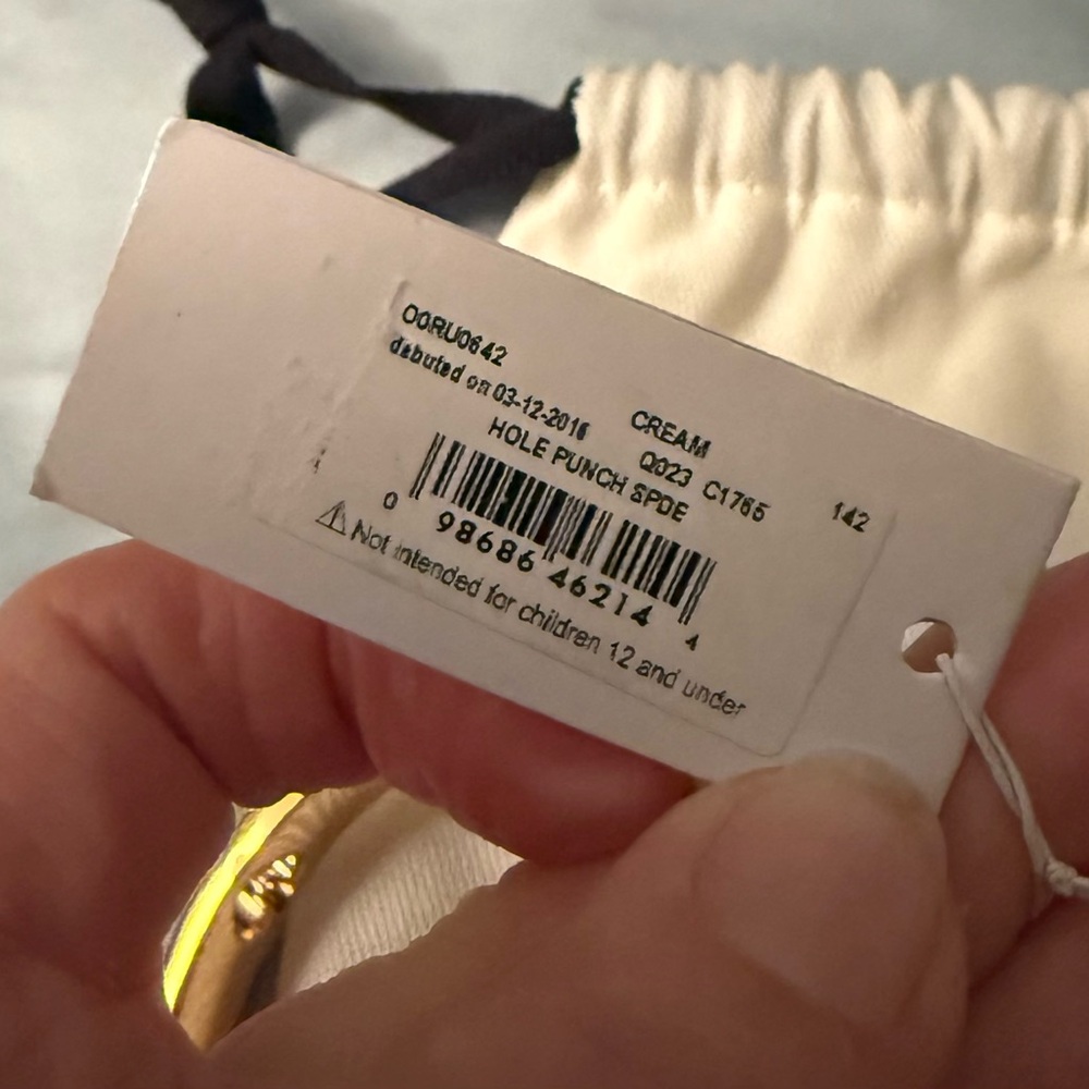 Kate Spade Gold and Cream Keyhole Geometric Bangle - Picture 4 of 6